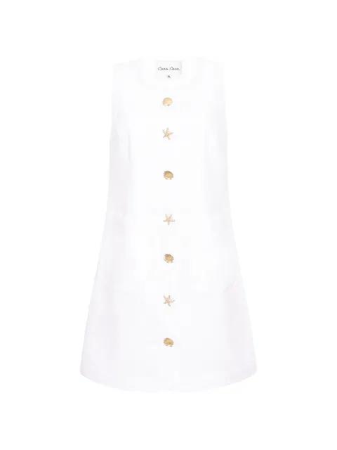 Rhapsody shell-button mini dress by CARA CARA