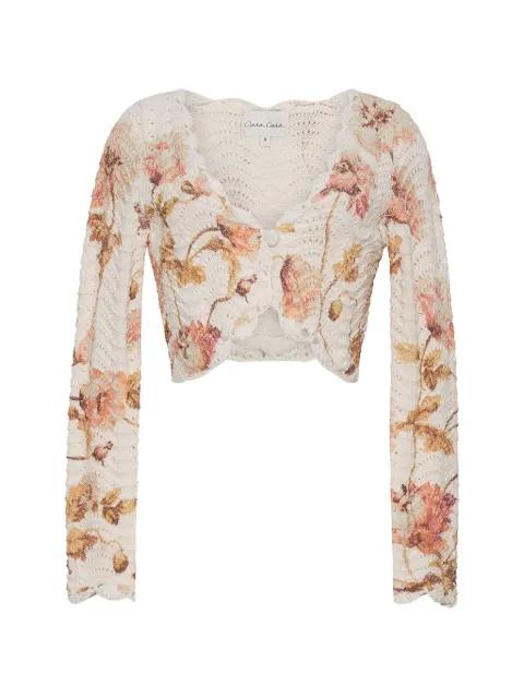 Sally floral-pattern cardigan by CARA CARA