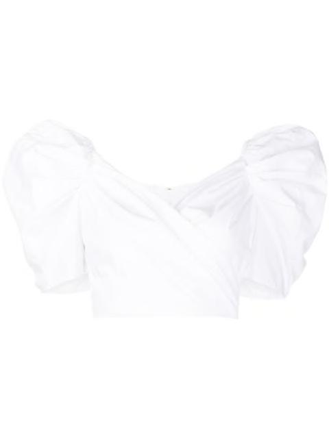 Sara wrap-style cropped top by CARA CARA