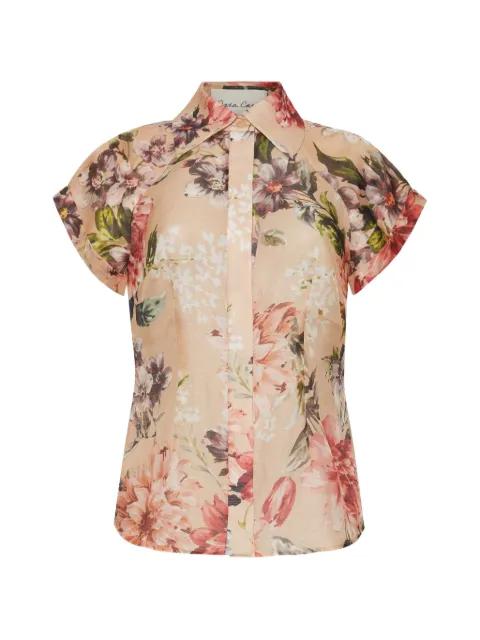 Standout puffed-sleeve floral-print top by CARA CARA