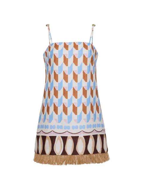 Valencia fringe-trim mini dress by CARA CARA