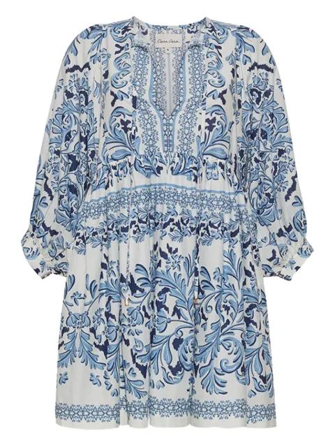 baroque-print mini dress by CARA CARA