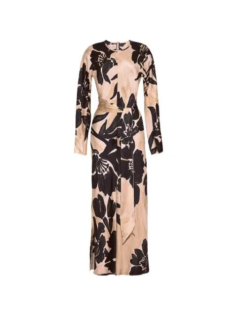 floral-print belted maxi dress by CARA CARA
