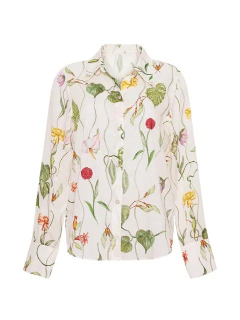 floral-print cotton shirt by CARA CARA