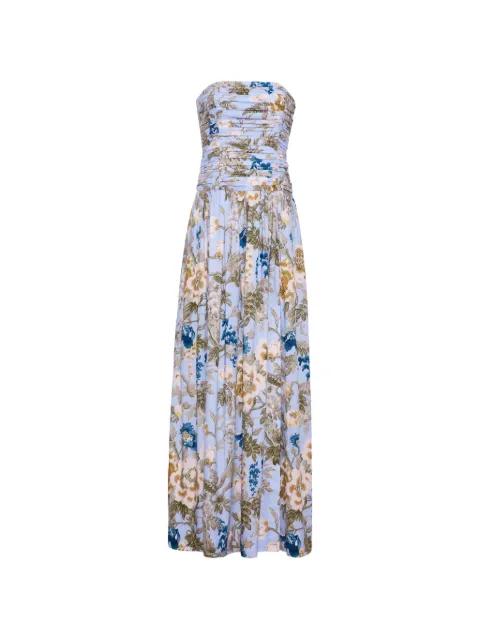 floral-print ruched maxi gown by CARA CARA
