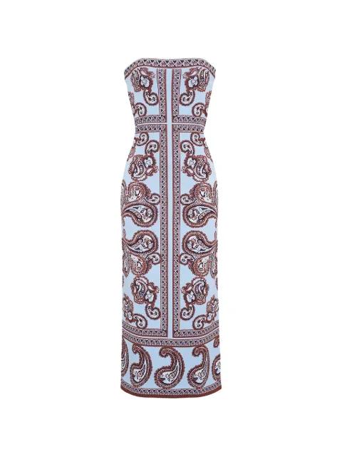 paisley-print strapless midi dress by CARA CARA