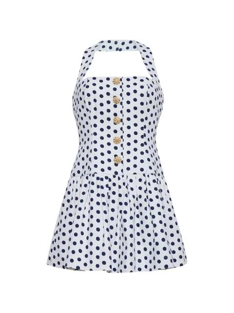 polka-dot halterneck mini dress by CARA CARA