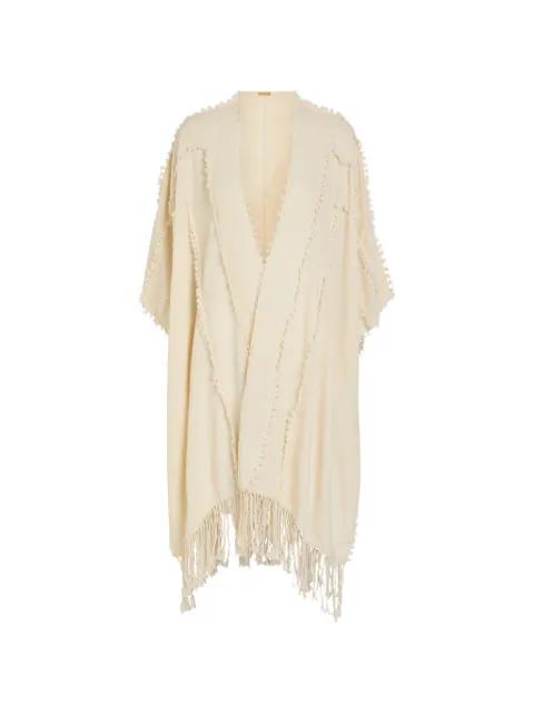 Yalchen frayed-trim coat by CARAVANA