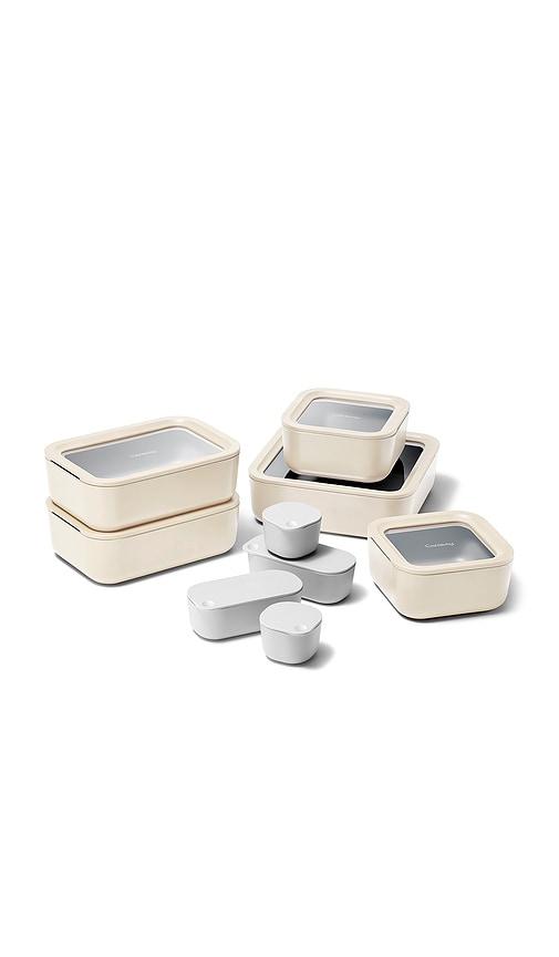 Caraway 14 Piece Glass Food Storage Set in Cream by CARAWAY Caraway 14 Piece Glass Food Storage Set in Cream by CARAWAY