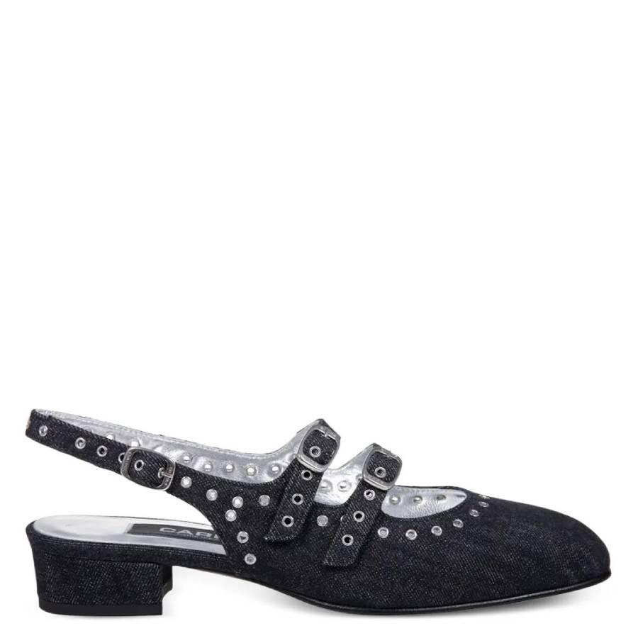 Carel Denim Fabric Queen Slingback Mary Janes by CAREL