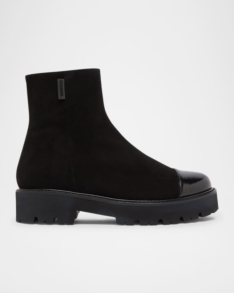 Chouchou Suede and Leather Ankle Boots by CAREL