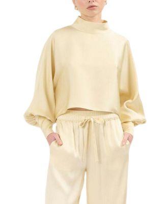 Carmenita Mockneck Cropped Top by CARESTE