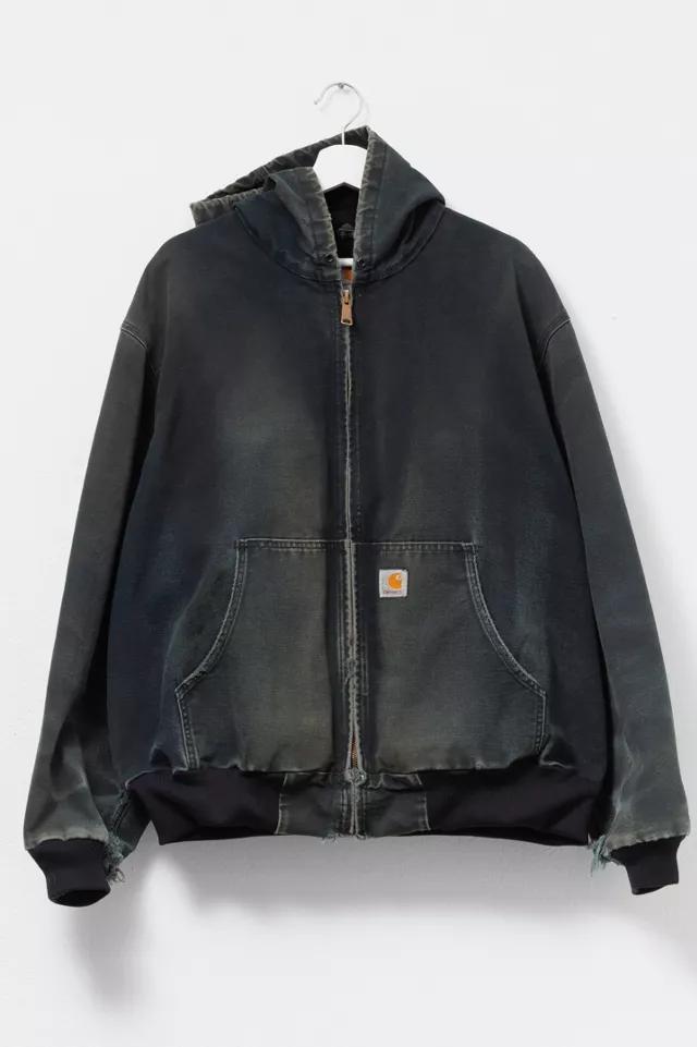 Vintage 1990s Carhartt Distressed Black Duck Canvas Hooded Jacket by CARHARTT