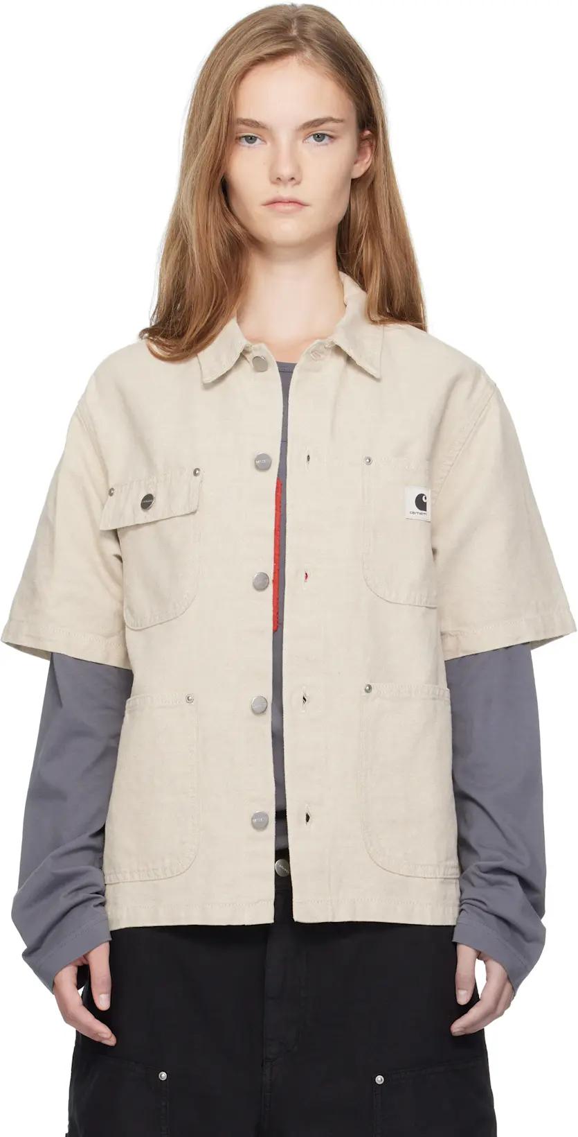 Beige Short Sleeve Michigan Shirt by CARHARTT WIP