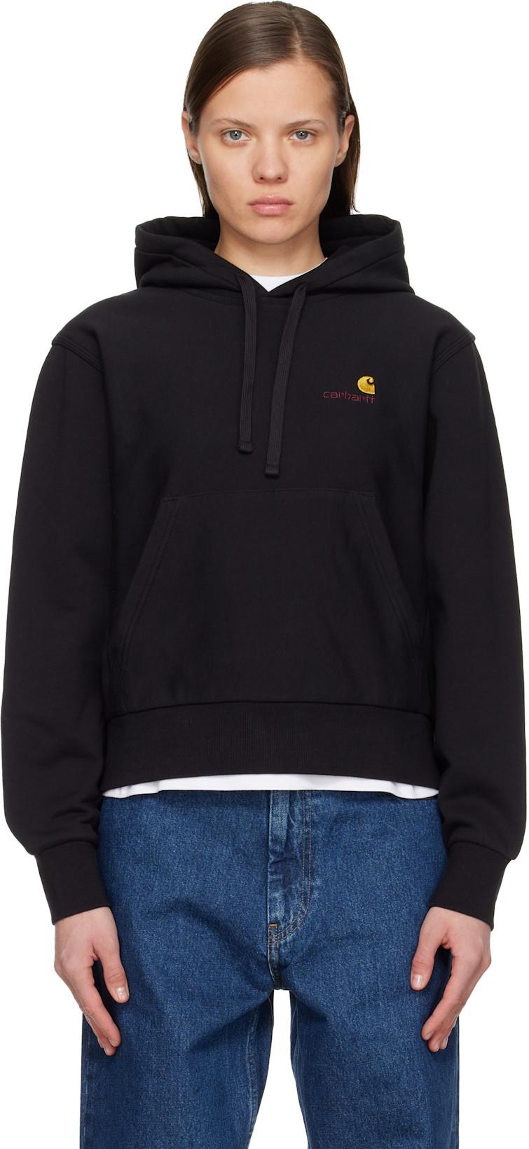 Black American Script Hoodie by CARHARTT WIP