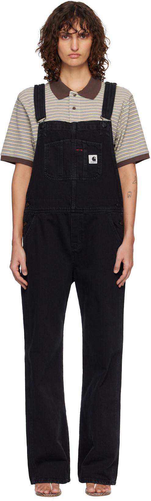 Black Bib Straight Denim Overalls by CARHARTT WIP