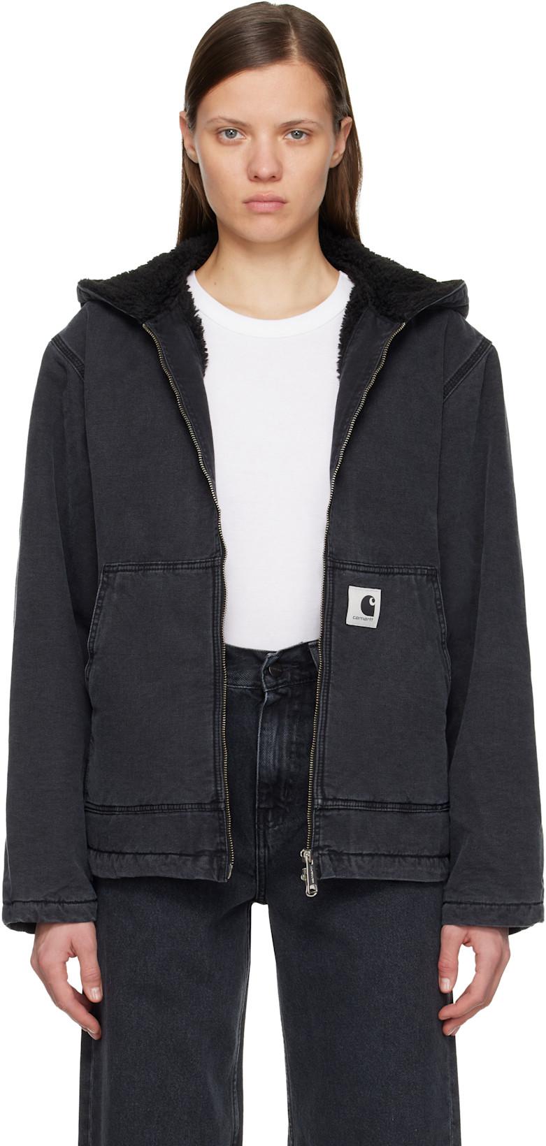 Black Hooded Mitch Bomber Jacket by CARHARTT WIP
