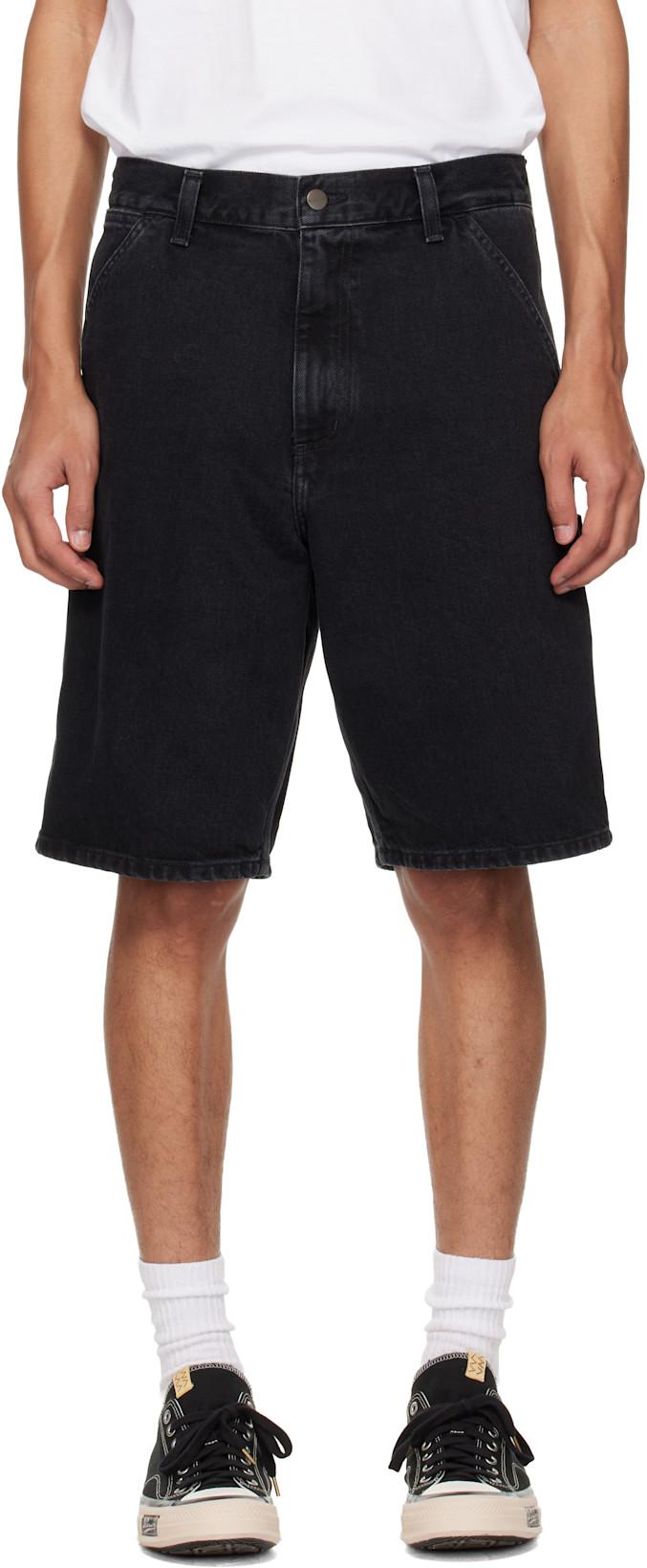 Black Single Knee Denim Shorts by CARHARTT WIP