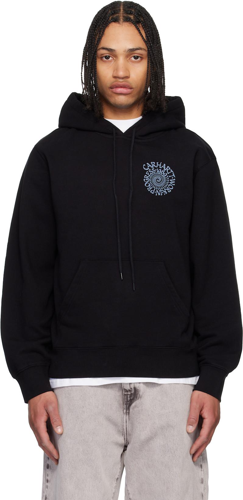 Black Spiral Hoodie by CARHARTT WIP