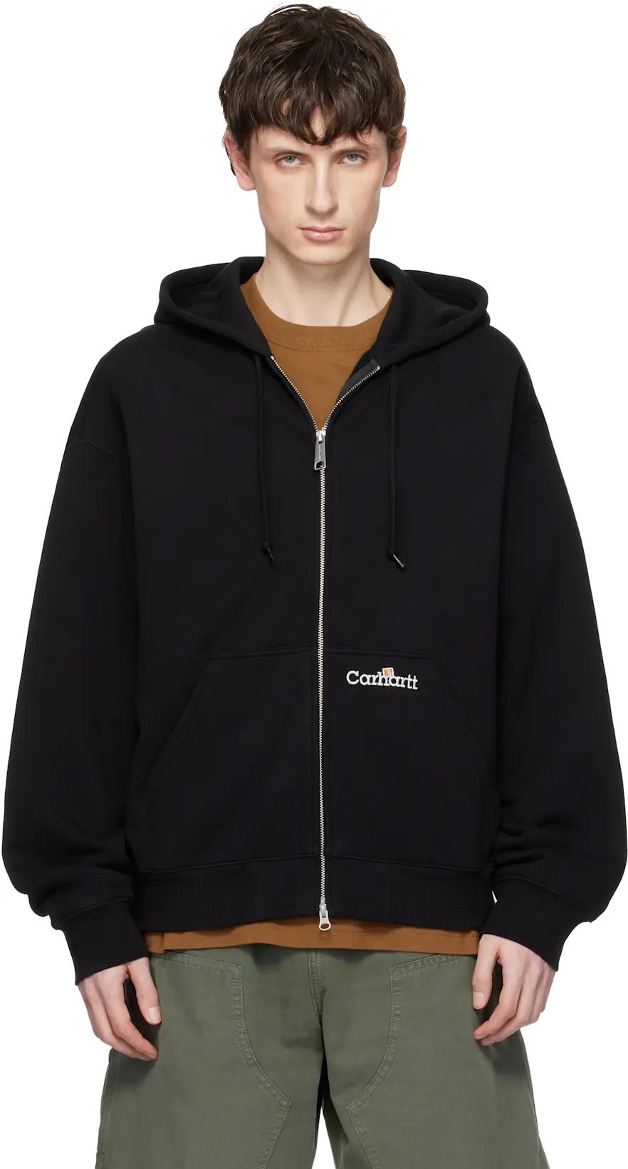 Black WIP Label Sweat Hoodie by CARHARTT WIP