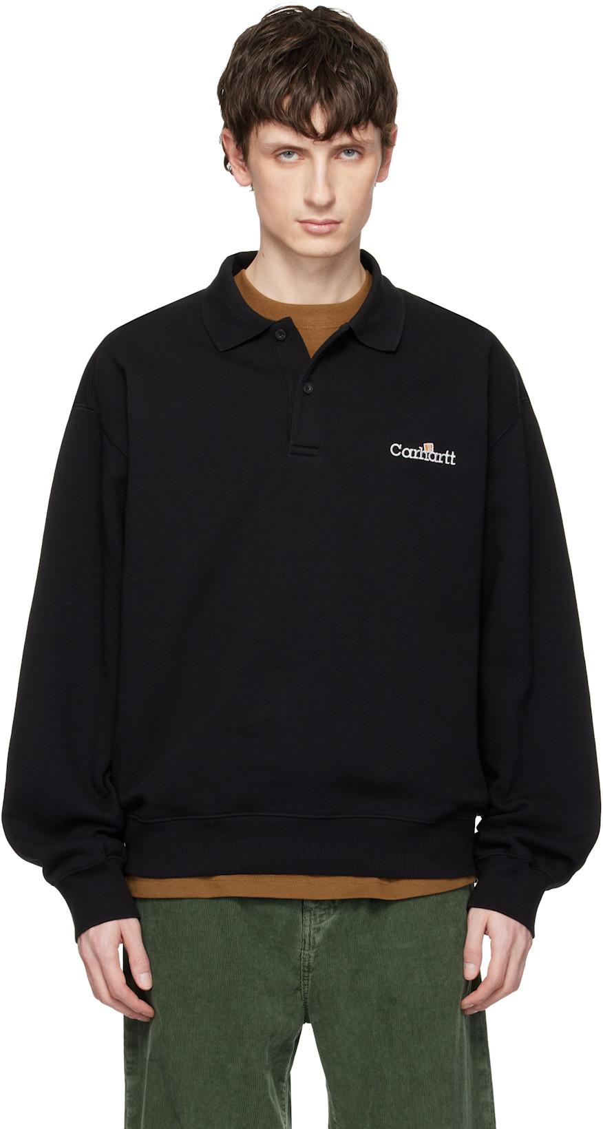 Black WIP Label Sweatshirt Polo by CARHARTT WIP
