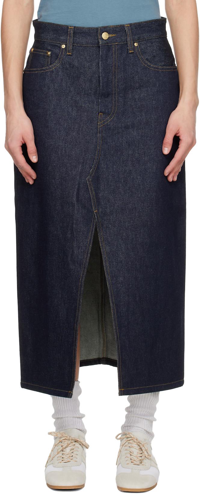 Blue Brandon Denim Midi Skirt by CARHARTT WIP