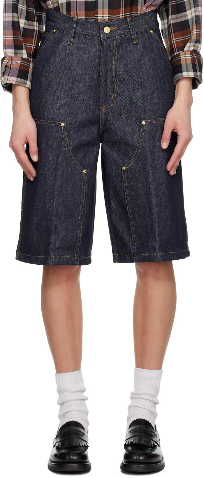 Blue Nixon Double Knee Denim Shorts by CARHARTT WIP