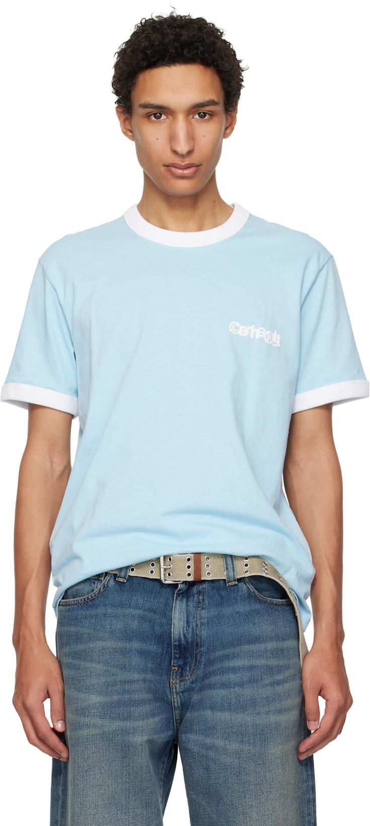 Blue S/S Lp Ringer T-shirt by CARHARTT WIP