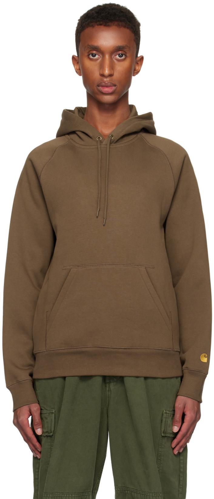 Brown Chase Hoodie by CARHARTT WIP