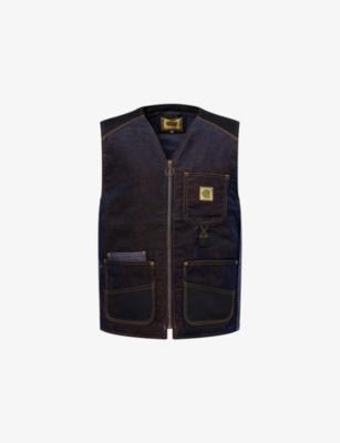 Carhartt WIP x Nicholas Daley Logo-Embroidered Denim Vest by CARHARTT WIP Carhartt WIP x Nicholas Daley Logo-Embroidered Denim Vest by CARHARTT WIP