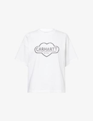 Cloud Heart Logo-Print Cotton T-Shirt by CARHARTT WIP