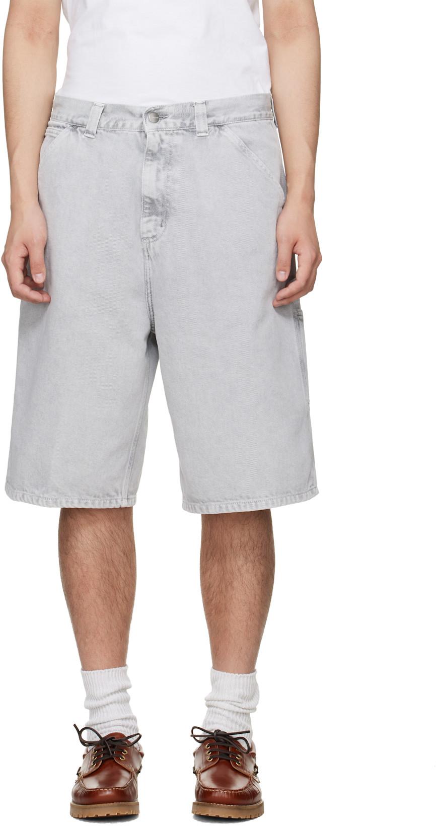 Gray OG Single Knee Denim Shorts by CARHARTT WIP