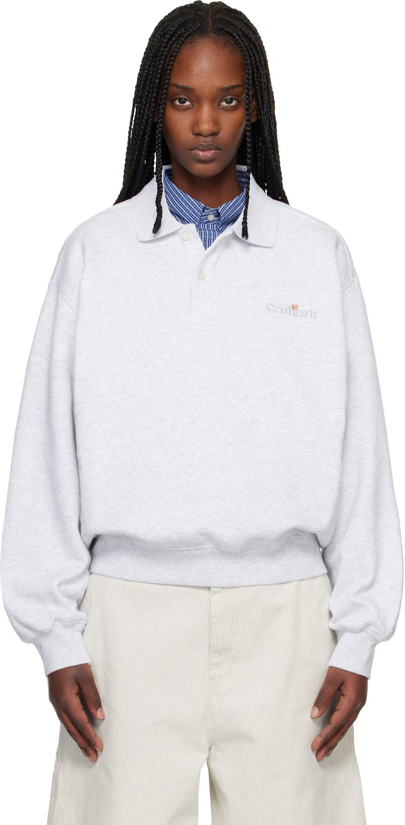 Gray WIP Label Polo by CARHARTT WIP