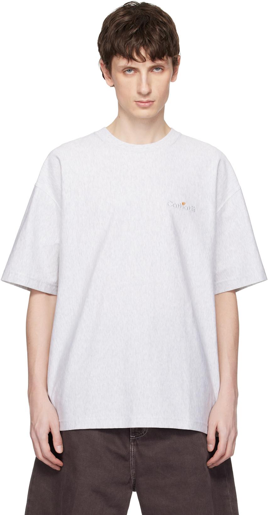 Gray WIP Label T-shirt by CARHARTT WIP