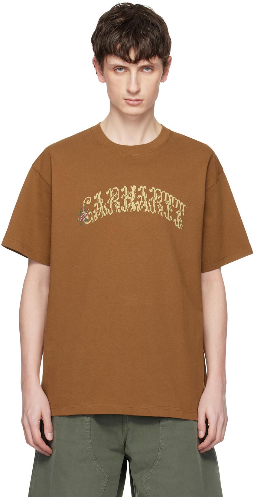 Tan Monogram T-shirt by CARHARTT WIP