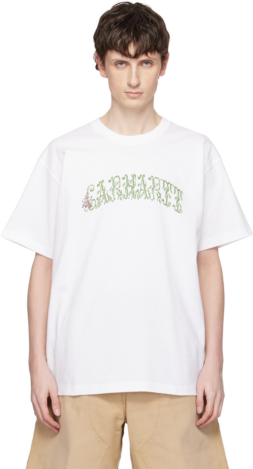 White Monogram T-shirt by CARHARTT WIP