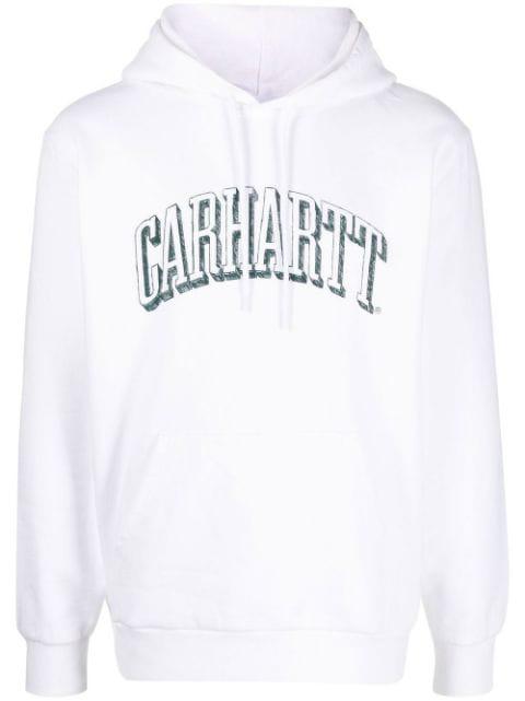 logo print drawstring hoodie by CARHARTT WIP