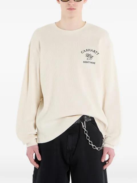 logo-print waffle-knit T-shirt by CARHARTT WIP
