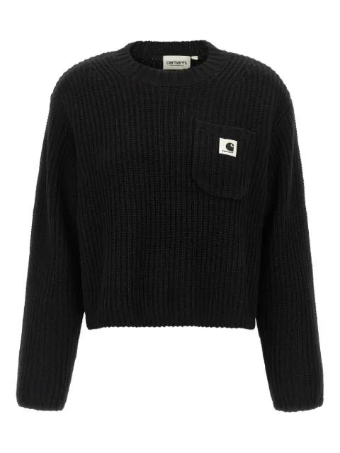 thick-ribbed logo-patch sweater by CARHARTT WIP