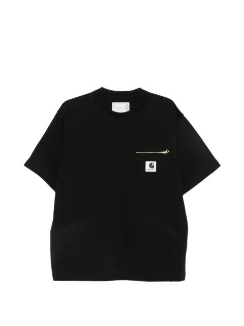 x Sacai logo-patch zip-pocket T-shirt by CARHARTT WIP
