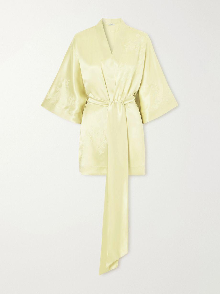 Belted embroidered silk-satin kimono by CARINE GILSON