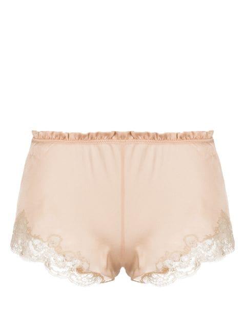 Calais Caudry-lace silk shorts by CARINE GILSON