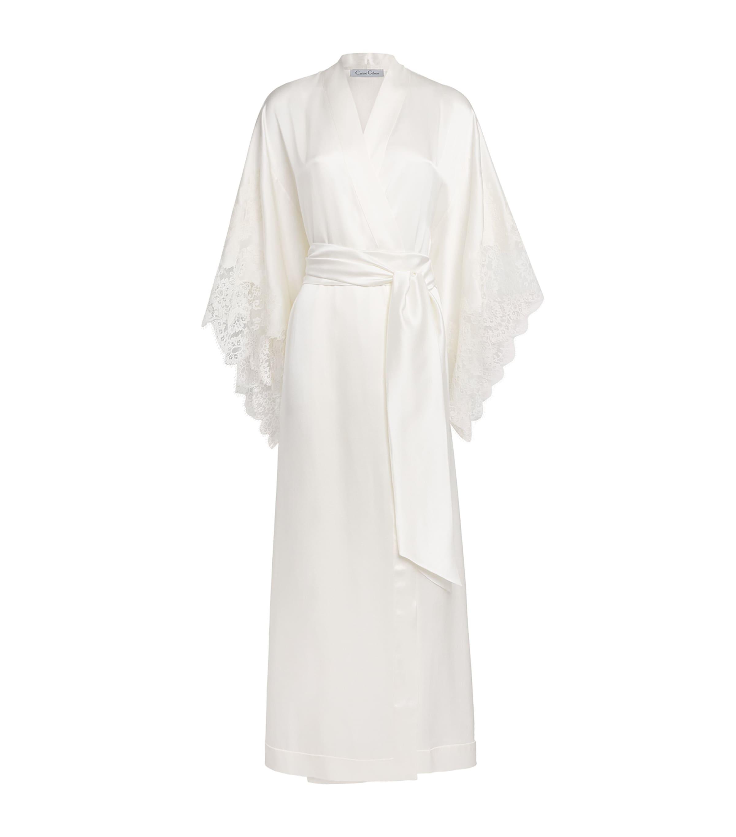 Carine Gilson Silk Lace-Trim Julia Kimono by CARINE GILSON