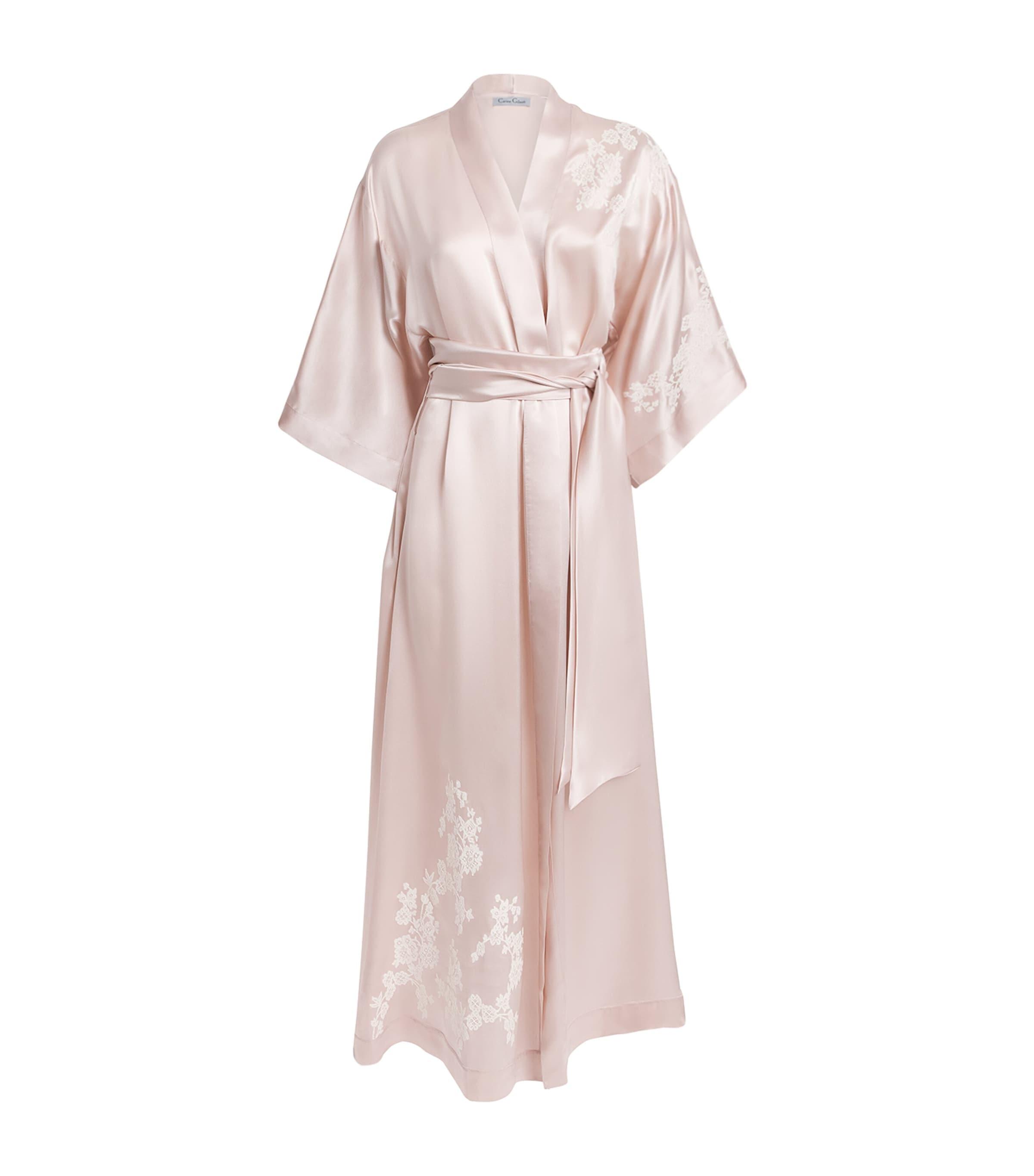 Carine Gilson Silk Lace-Trim Julia Kimono by CARINE GILSON