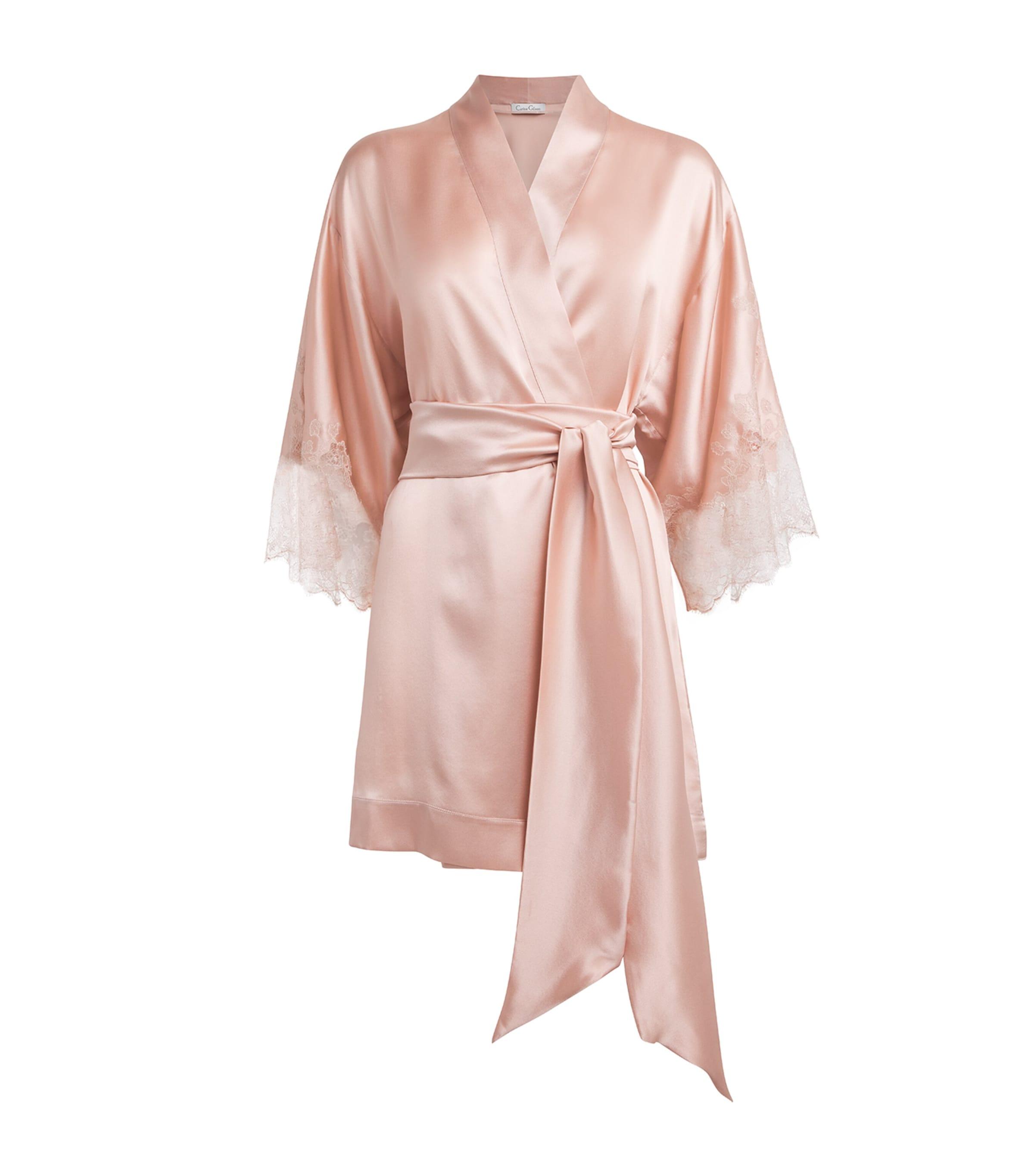 Carine Gilson Silk Lace-Trim Louise Robe by CARINE GILSON