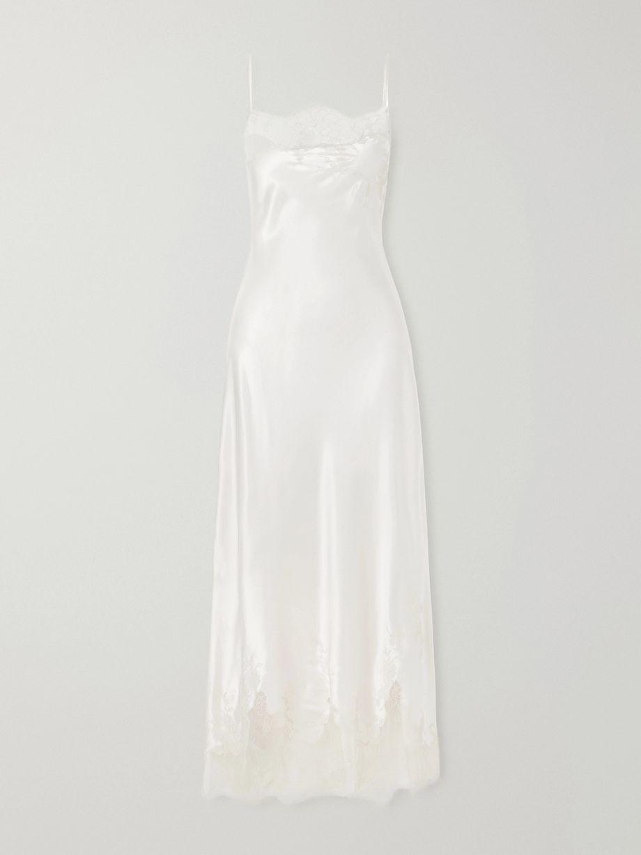 Lace-trimmed silk-satin midi dress by CARINE GILSON