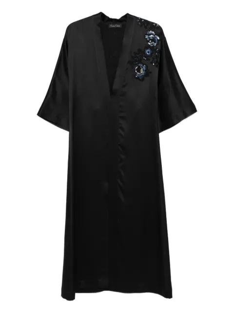 V-neck embroidered night gown by CARINE GILSON