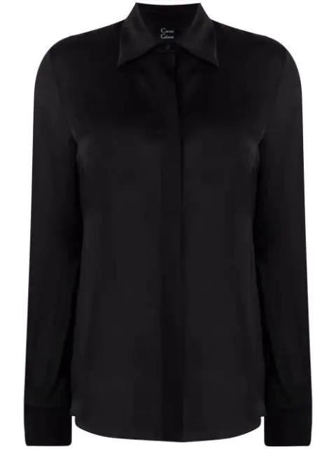 concealed button-fastening silk shirt by CARINE GILSON