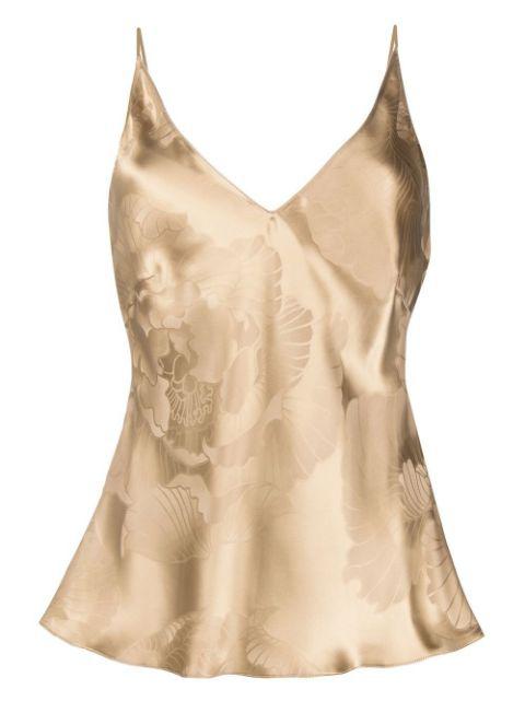 floral-jacquard silk top by CARINE GILSON