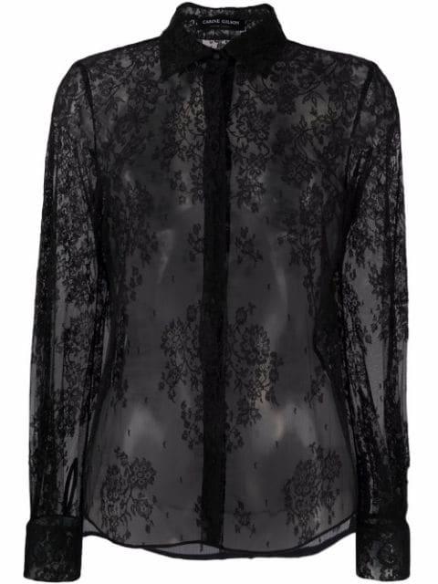 floral-lace long-sleeve blouse by CARINE GILSON